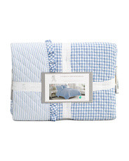 3pc Reversible Striped Gingham Quilt Set | Bed & Bath | Marshalls | Marshalls
