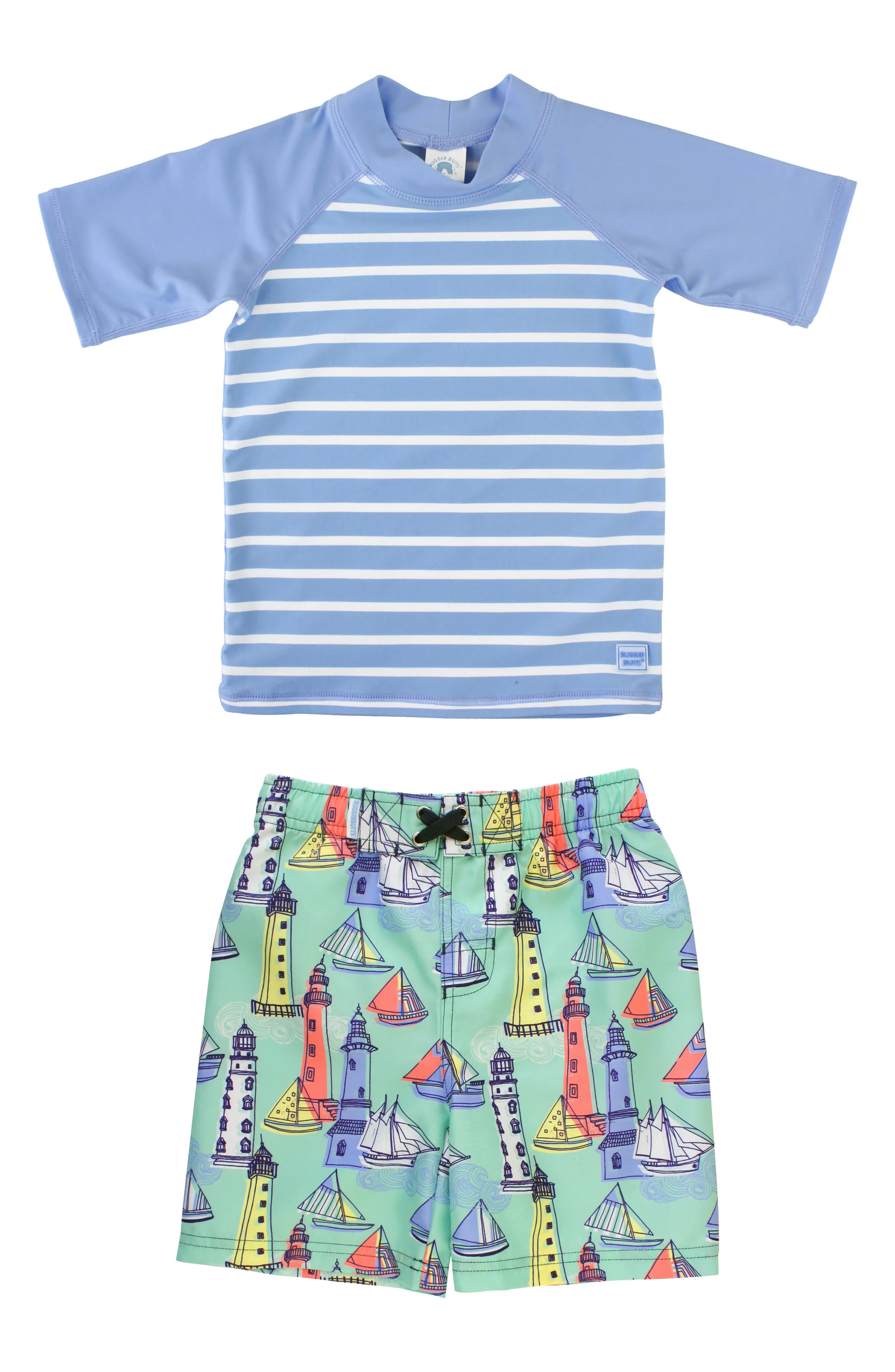 Infant Boy's Ruggedbutts Lighthouse Two-Piece Rashguard Swimsuit | Nordstrom