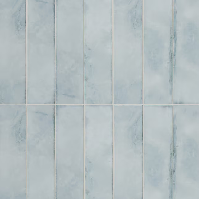 Boutique Ceramic Stone Hearth Sky Blue 3-in x 12-in Glossy Ceramic Subway Standard Wall Tile ( 0.... | Lowe's