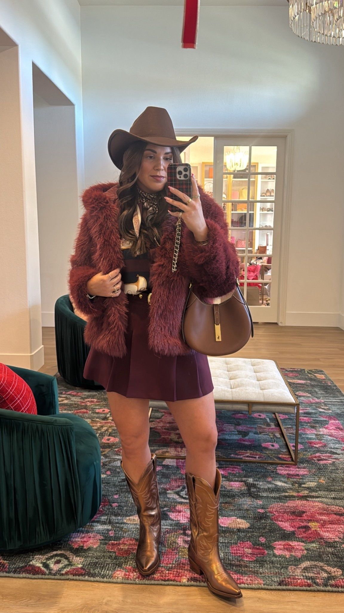 curvy midsize NFR western chic outfit! what im wearing to opening night of the National Finals Rodeo! wearing size large in top, xl in skirt, and large in faux fur  

#LTKSeasonal #LTKHoliday #LTKMidsize