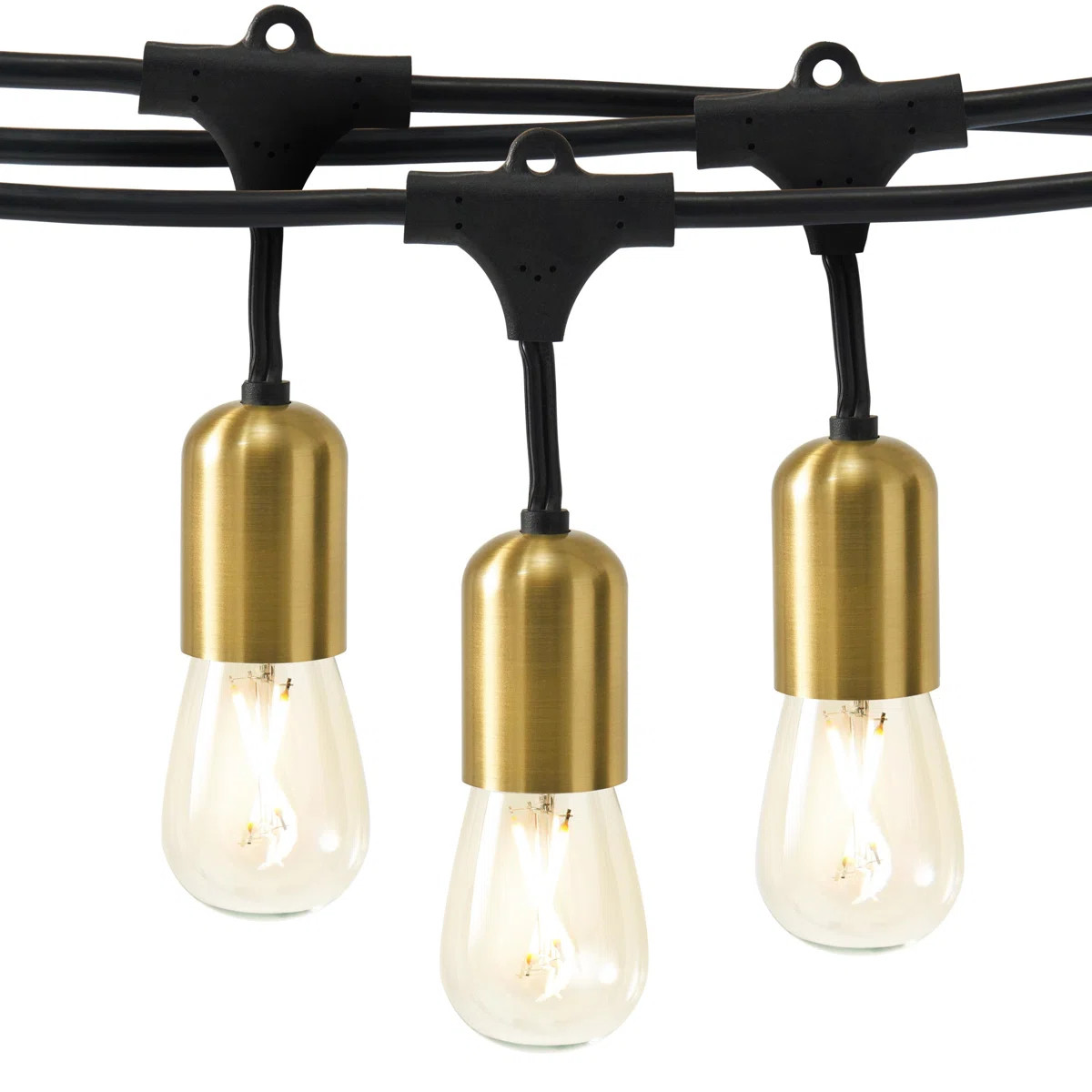 Ambience Glow 48 ft. Plug-In Outdoor LED String Lights with 15 Warm White S14 Bulbs, Weatherproof... | Wayfair North America