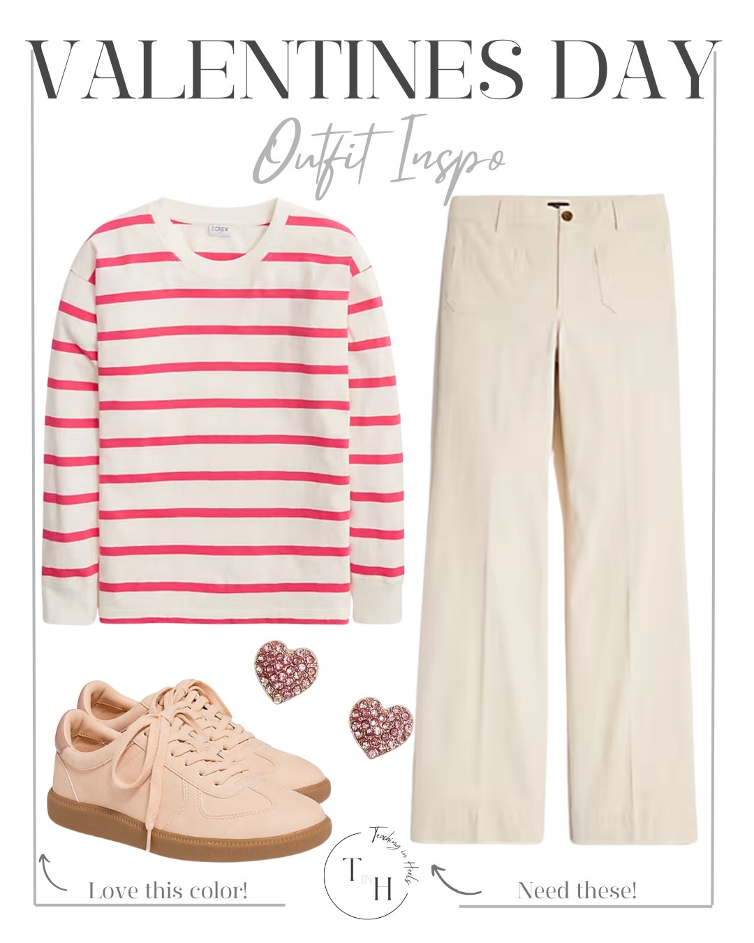 High rise pants  white pants  light pink sneakers  long-sleeve striped tee  pink heart earrings  valentines day ootd  valentines day vibes  teacher style  teacher work style workwear  business casual  business office outfit  teacher ootd  teacherfit   ootd  shirt trendteacher  teacher outfits  teach

#LTKSaleAlert #LTKSeasonal #LTKStyleTip