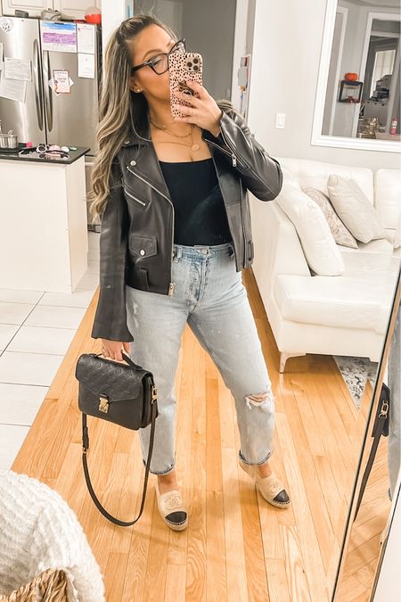 My take on an ✨edgy✨ date night look💕 

These jeans are such a great basic, I always reach for as well as this amazing bodysuit that doubles as shapeware! The body suit definitely lives up to the hype and so so soooo worth it! Has tummy control and so comfortable at the same time🙌🏼 

Linking a similar jacket, I got this one years ago at Zara🫶🏼









Date night, OOTN, chic, elevated, casual, edgy, shareware, bodysuit, wardrobe basics, midsize, midsize fashion, date night outfit inspo, Karla Kazemi.

#LTKunder100 #LTKstyletip #LTKSeasonal