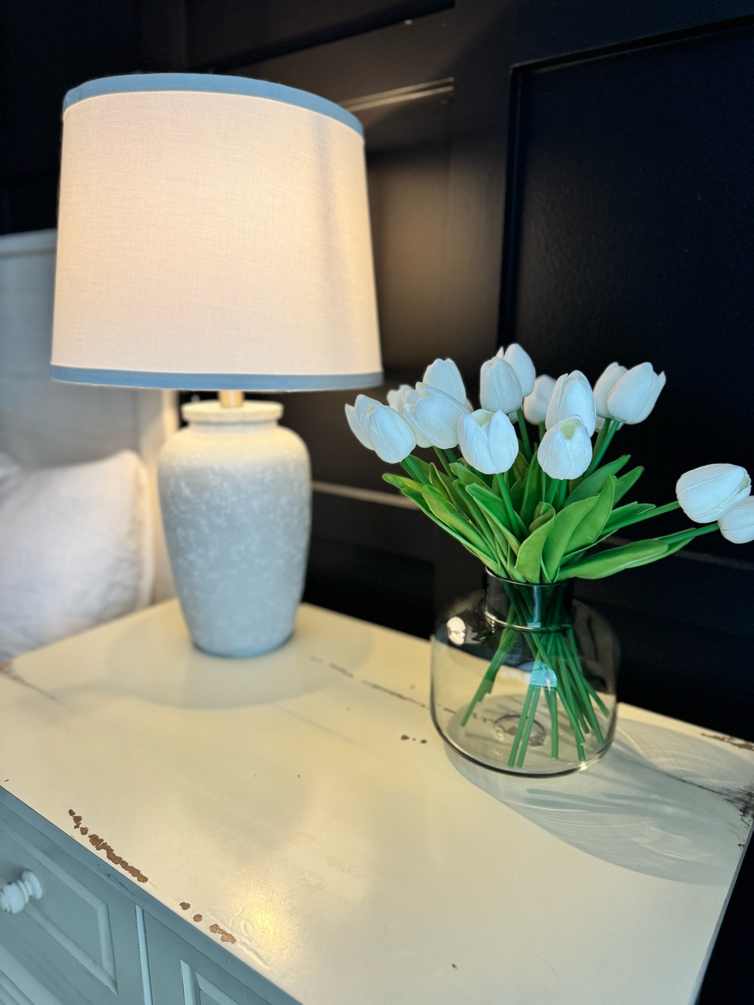 Bedside blooms. These realistic tulips are so beautiful and d such a great Amazon find. 

This lamp was a great deal too. Beautiful in person and includes a lamp shade.

#LTKSeasonal #LTKhome
