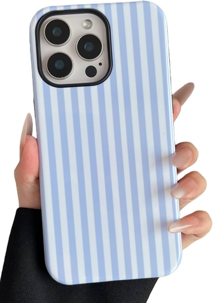 Longlayss Compatible with iPhone 15 Pro Max Case Cute Aesthetic Striped Phone Case for Women Girl... | Amazon (US)