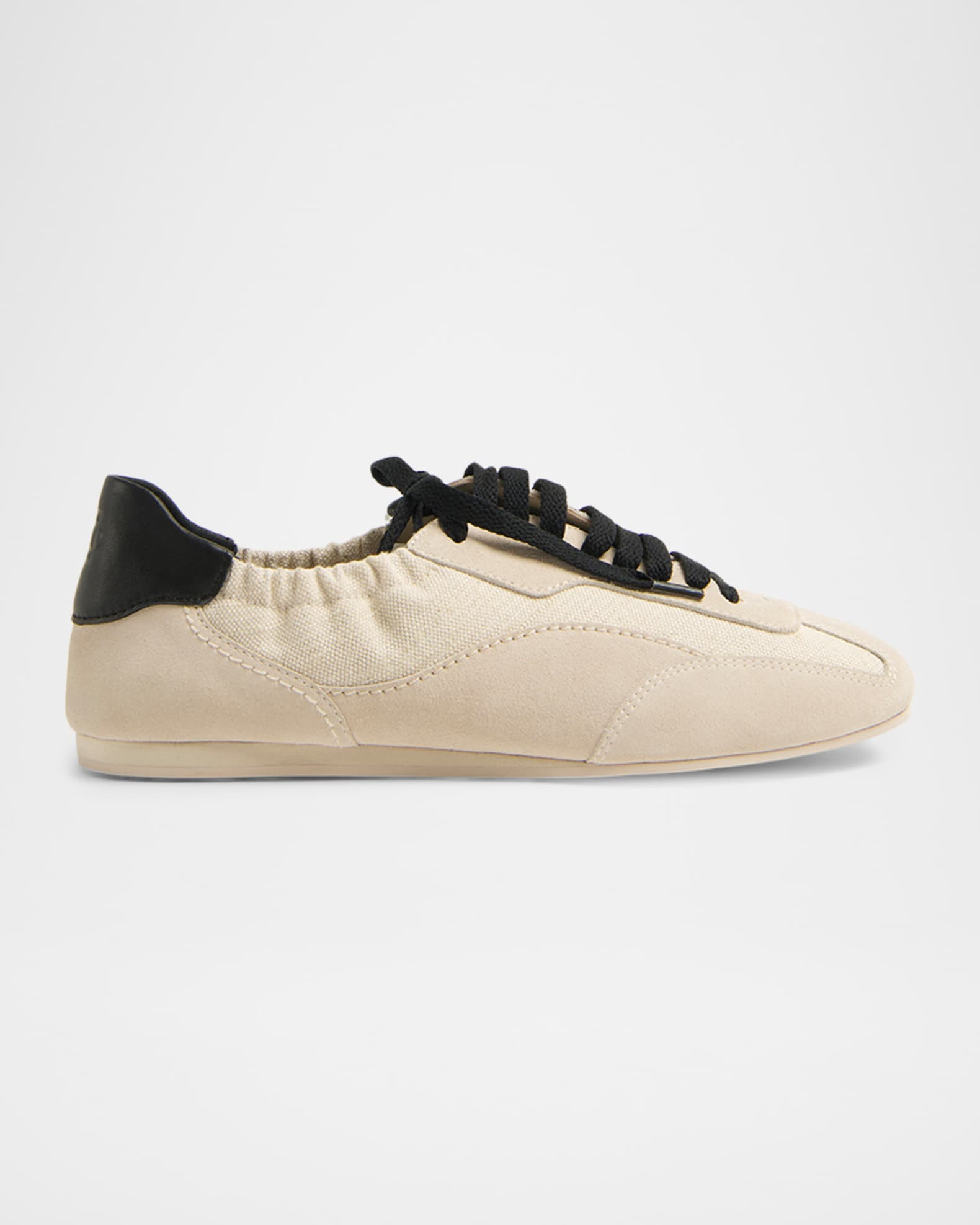 SIMKHAI Georgie Elasticized Canvas and Mixed Leather Low-Top Sneakers | Neiman Marcus