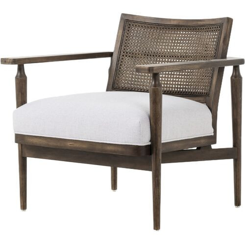 Freya Cane Chair - Antwerp Bone Linen - Beige | One Kings Lane