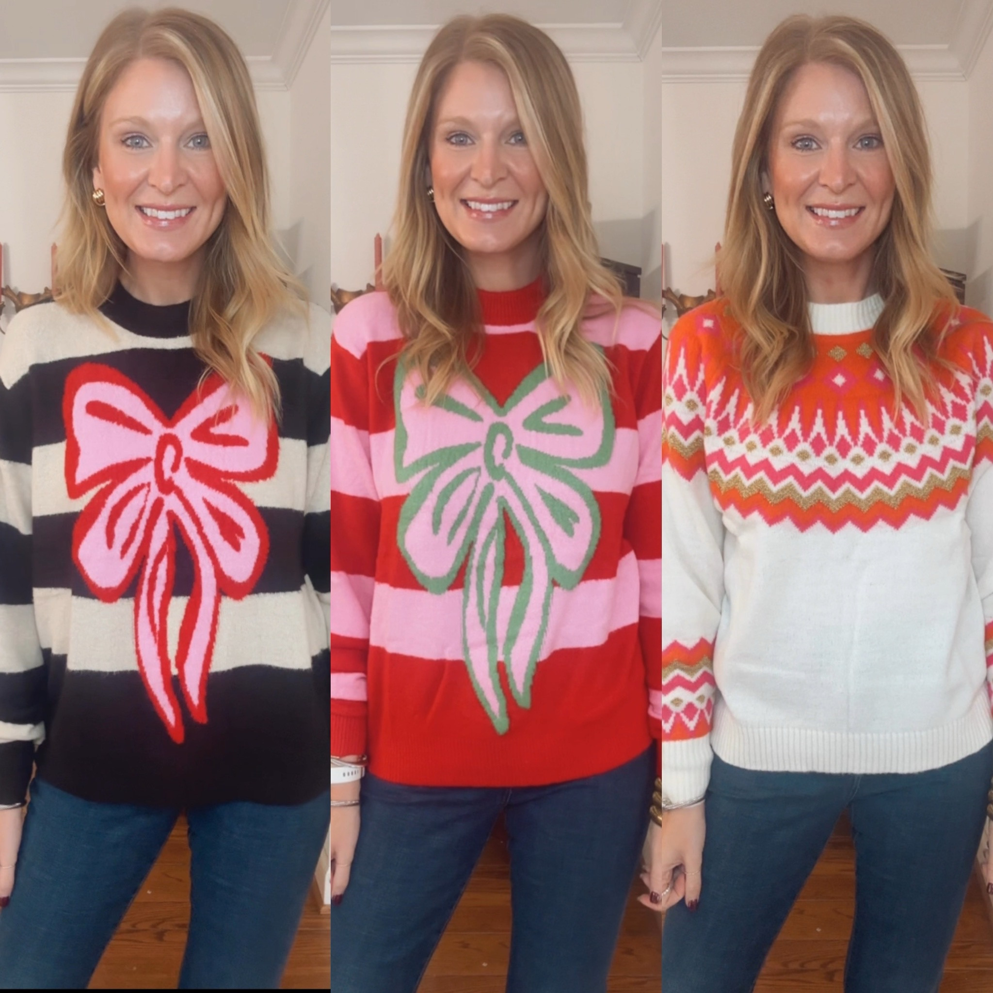 How cute are these sweaters from Walmart? And they’re only $26! Runs tts. 

#walmart #walmartfinds #walmartfashion #walmartstyle #affordablefashion #holidaysweater