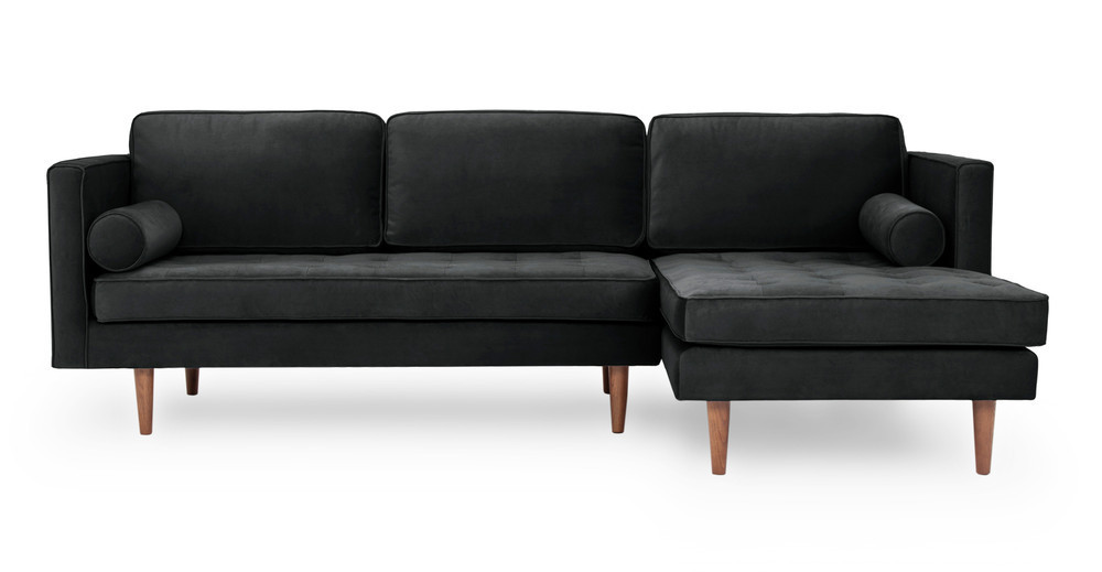 Dwell 108" Fabric Sofa Sectional Right, Anchor Velvet | Kardiel