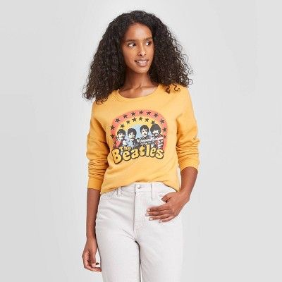 Women's The Beatles Graphic Sweatshirt - Mustard | Target
