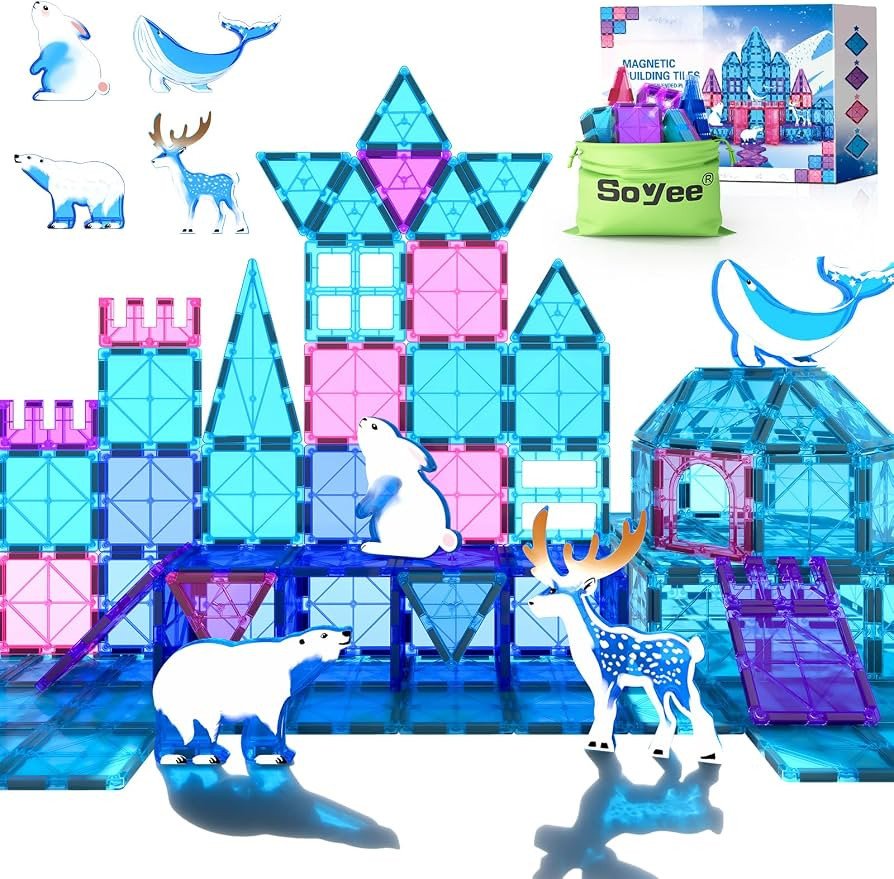 Magnetic Tiles Frozen Toys Arctic Animal Magnet Tiles Toddler Toys for Girls Ages 3-5 4-7 6-8 Pre... | Amazon (US)