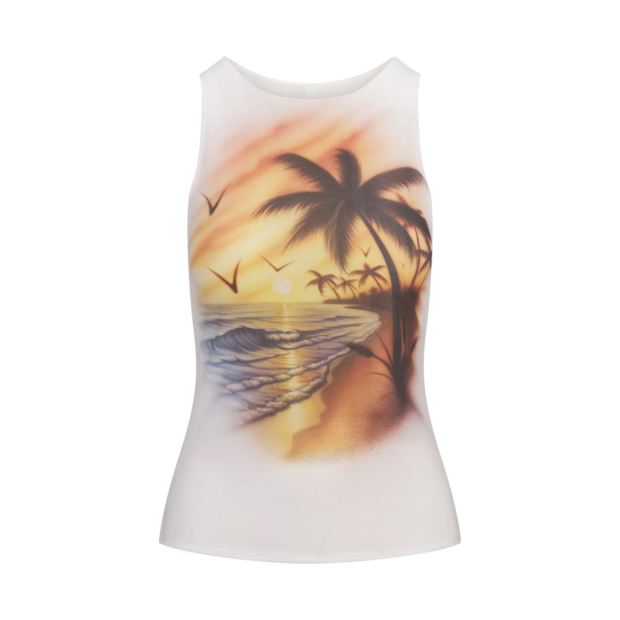COTTON JERSEY COVER-UPS TANK | AIRBRUSH BEACH SCENE | SKIMS | SKIMS (US)