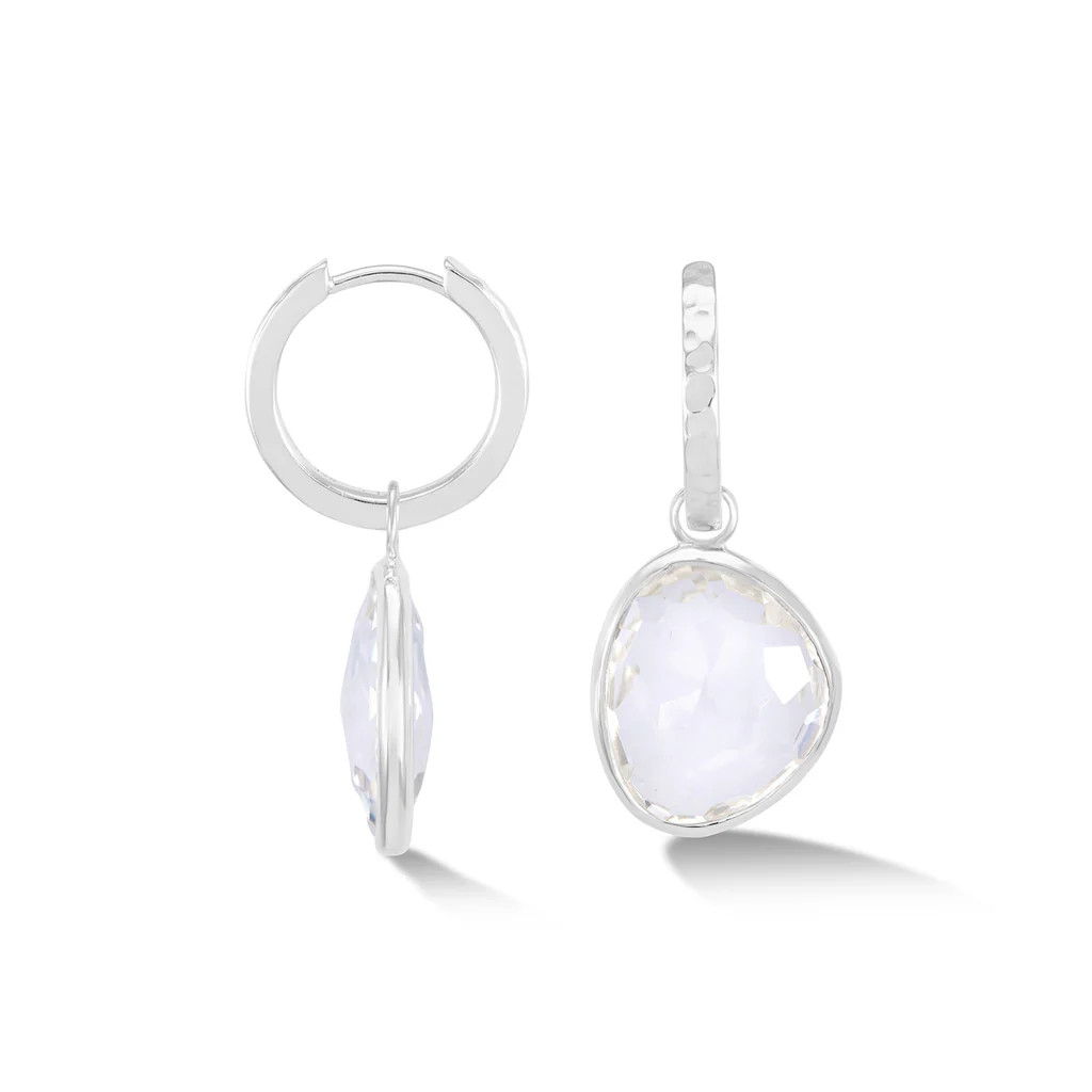 Rock Crystal Pebble Huggie Hoops | Dower & Hall