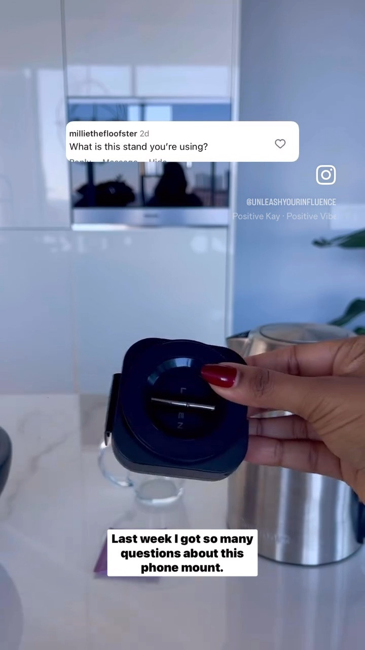 Content creator must have: phone mount. This phone mount uses mag safe technology to hold your phone and clip to things. Great for getting content while traveling or on the go because it clips to luggage or carts. Can be easily used at home as well. 

#LTKFindsUnder50