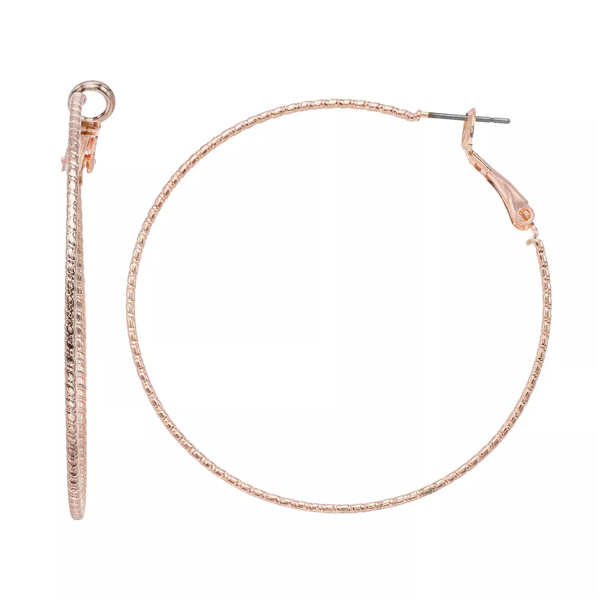 LC Lauren Conrad Textured Nickel Free Hoop Earrings | Kohl's