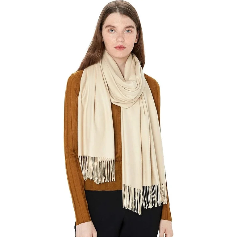 MaaMgic Scarf Women Warm Autumn Winter Plain Cotton with Tassels/Fringes, 40+ Colors Plain & Chec... | Walmart (US)