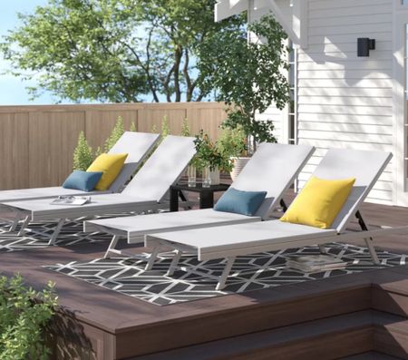Outdoor Metal Chaise Lounge Set (Set of 4) | Follow my shop for the latest trends

#LTKhome #LTKstyletip