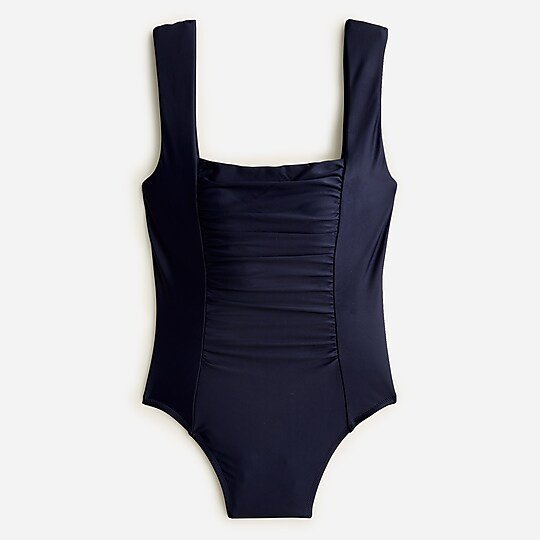 Ruched squareneck one-piece- Jcrew | J. Crew US