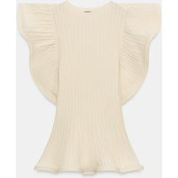 Zara - Wavy Trim Knit Top - Ecru - S - Woman | Zara US