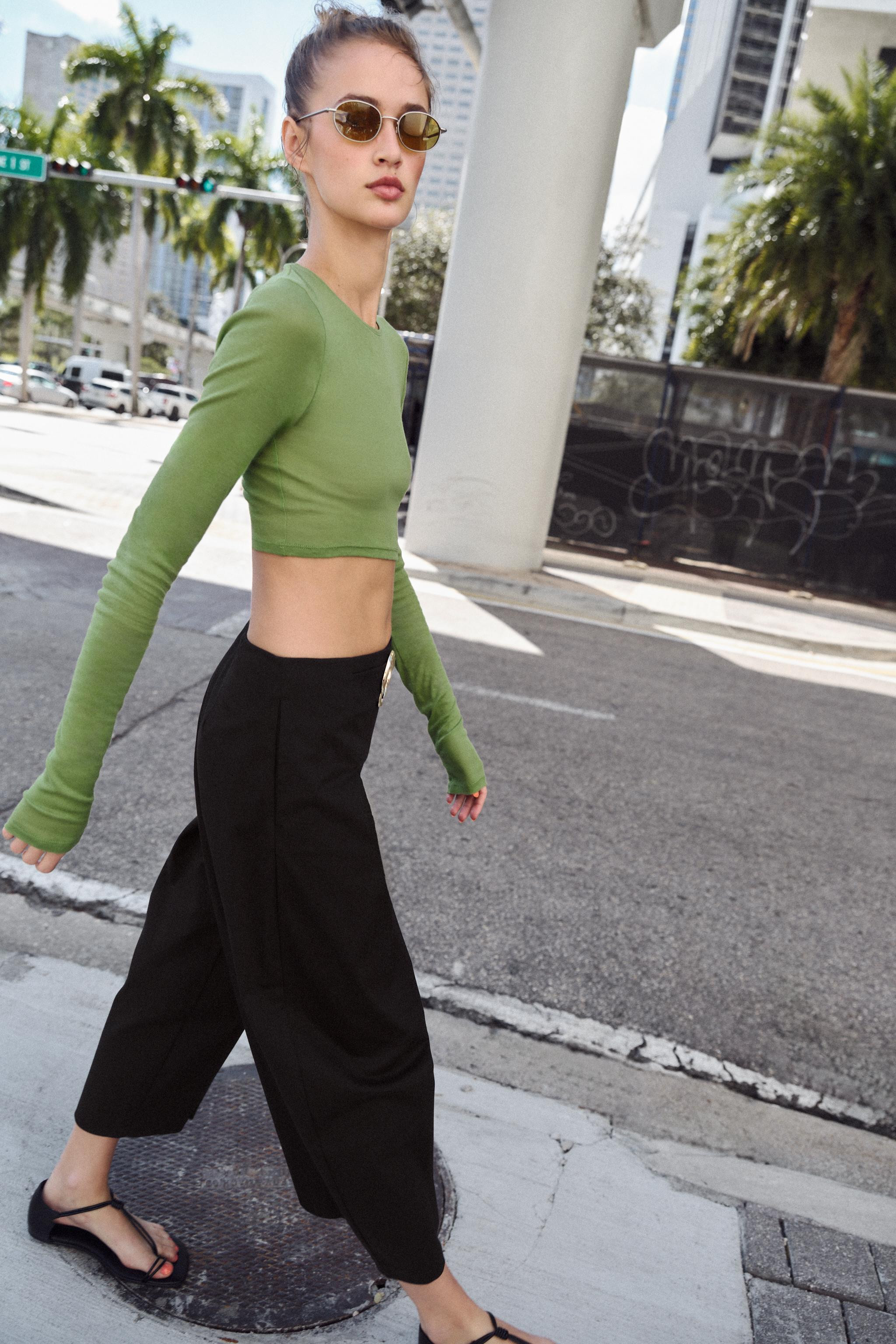 BUCKLED BARREL PANTS | Zara US