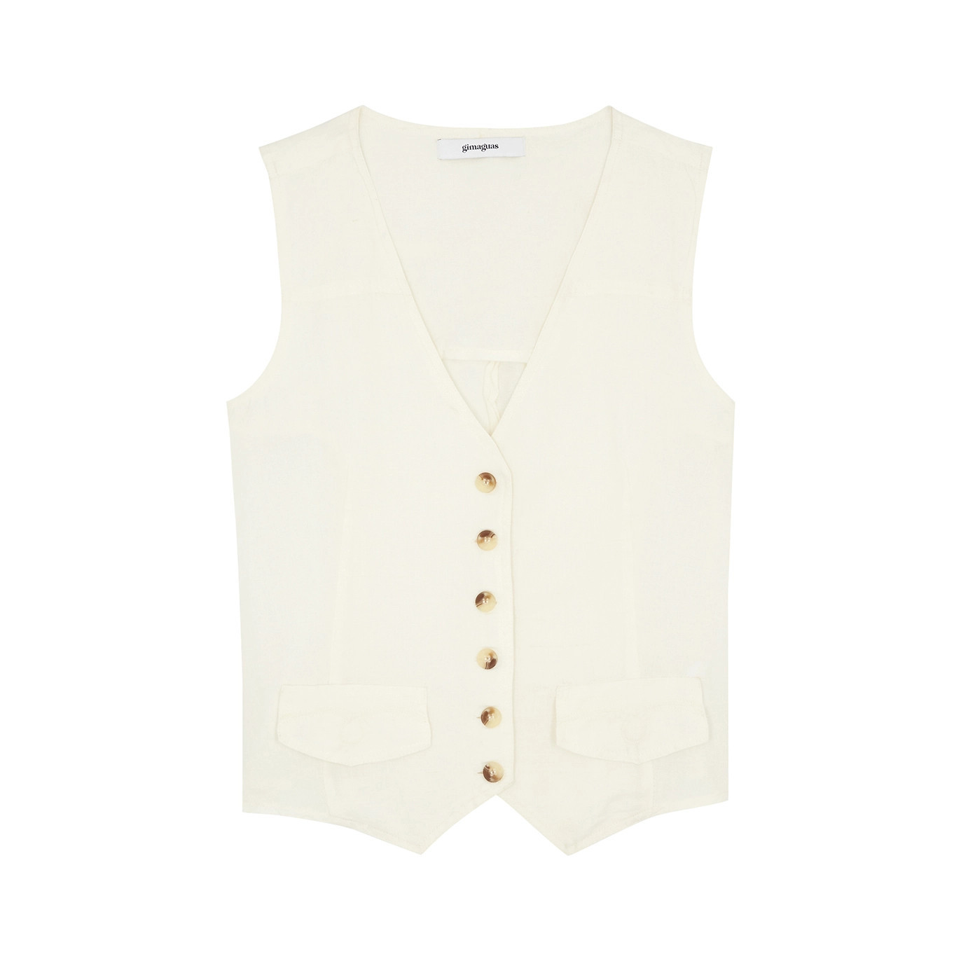 Gimaguas Sole Linen And Cotton-blend Waistcoat - White - S | Harvey Nichols (Global)