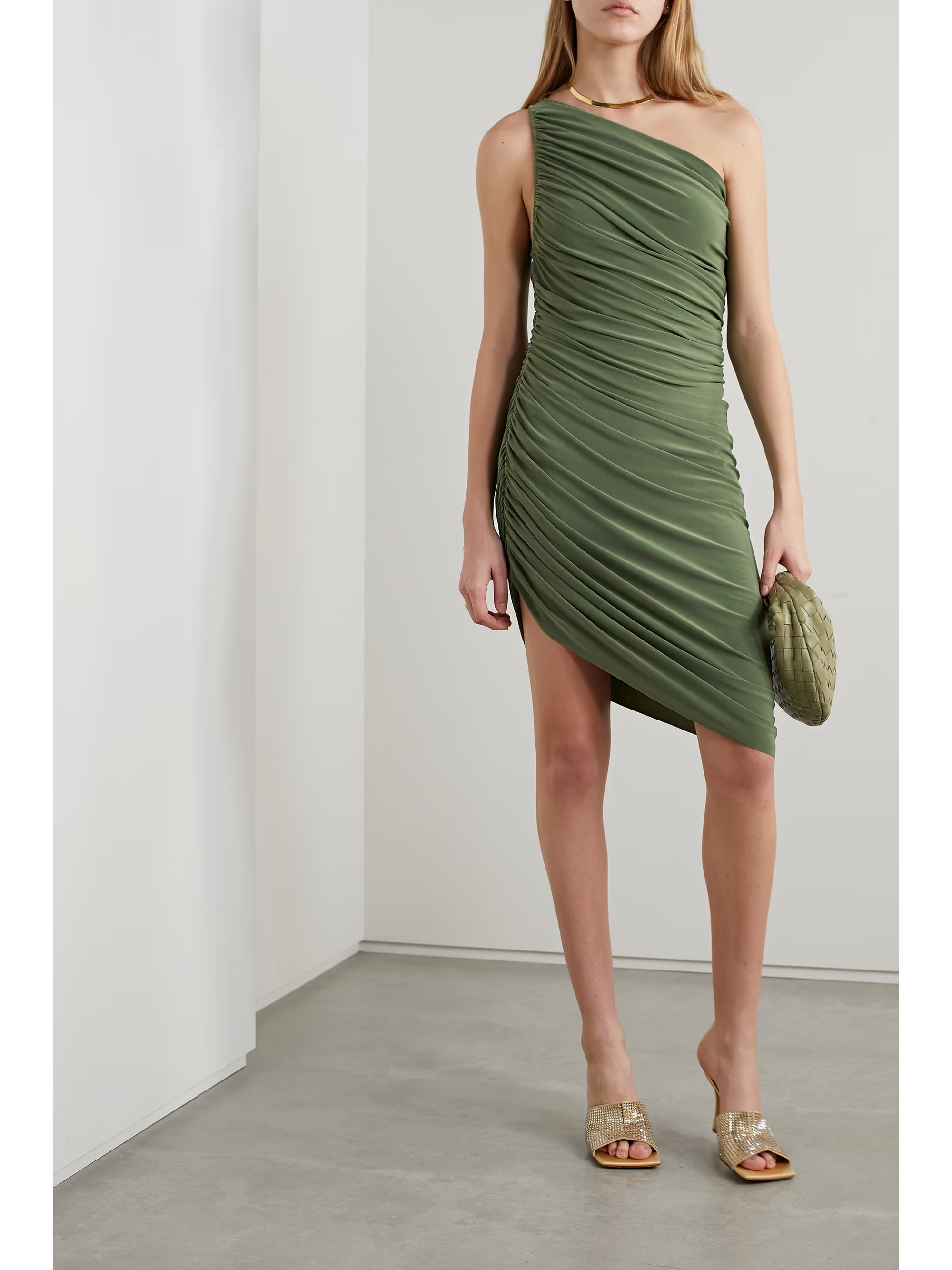 Diana one-shoulder ruched stretch-jersey dress | NET-A-PORTER (US)