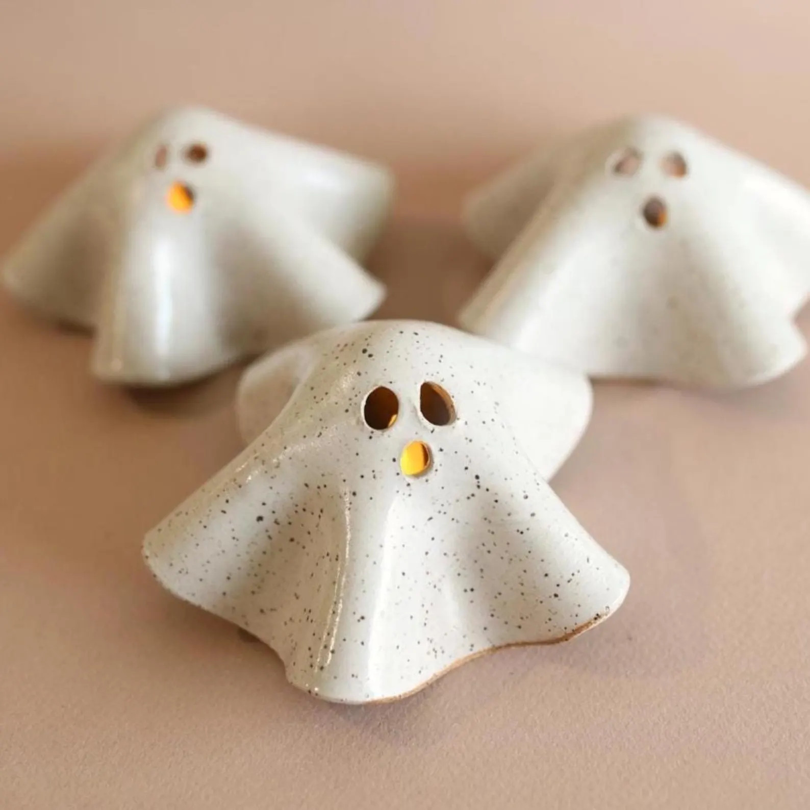 Handmade Ceramic Ghost Luminaries Pottery Halloween Decor Pottery Ghost Ceramic Handmade Ghost Fa... | Etsy (Global)