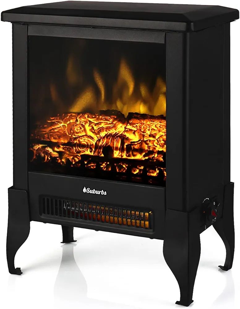 TURBRO Suburbs TS17 Compact Electric Fireplace Stove, 18” Freestanding Stove Heater with Realis... | Amazon (US)