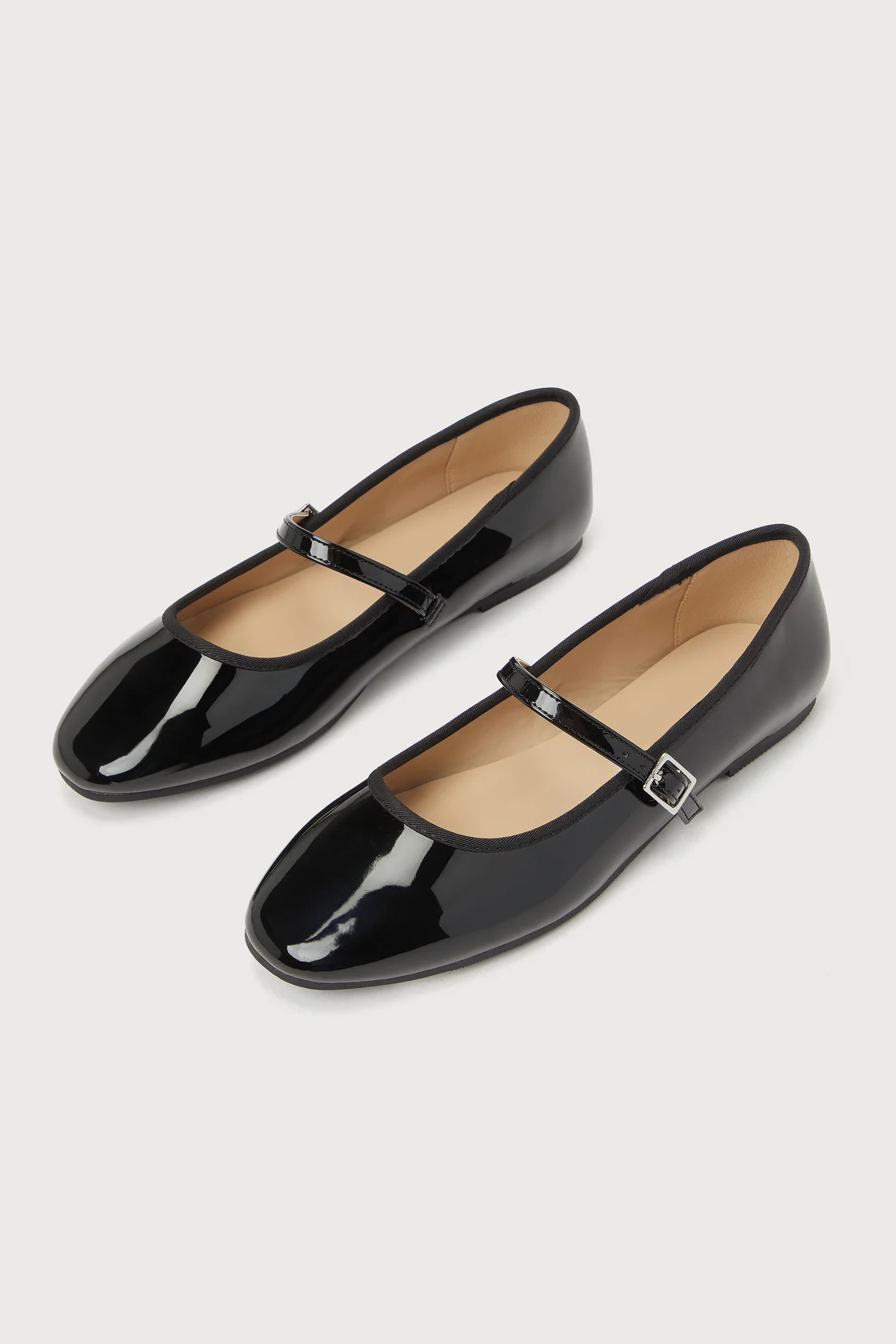 Alavara Black Patent Buckle Ballet Flats | Lulus (US)
