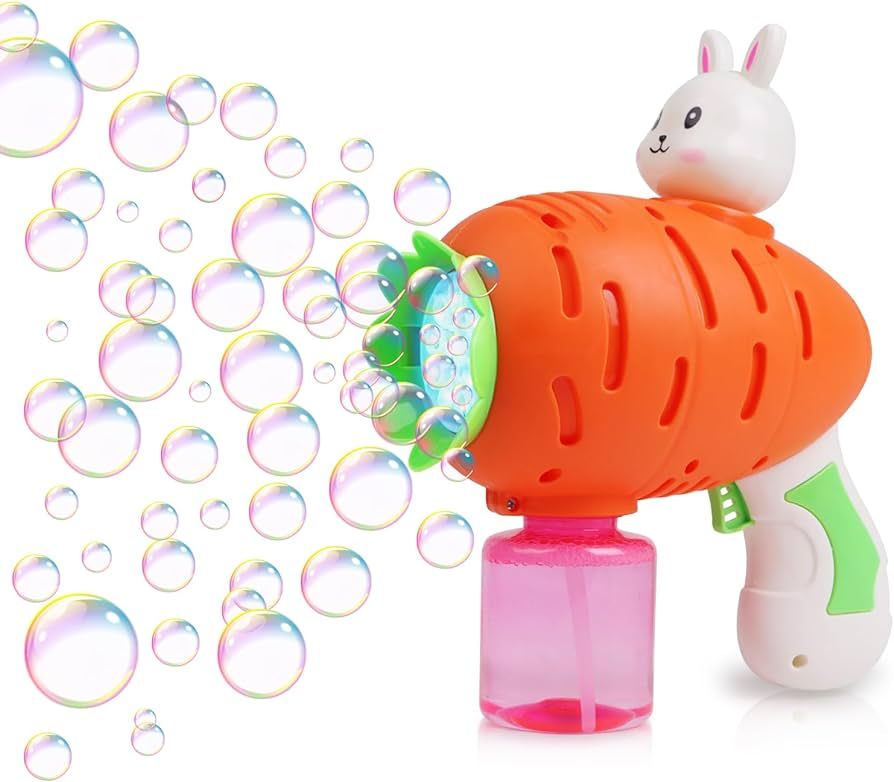 LOKIPA Easter Bunny Bubble Gun, Easter Bubble Gun 8 Holes Bunny Bubble Machine Outdoor Birthday E... | Amazon (US)