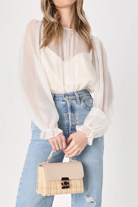 Totes Adorable Bone Woven Crossbody Bag | Lulus (US)