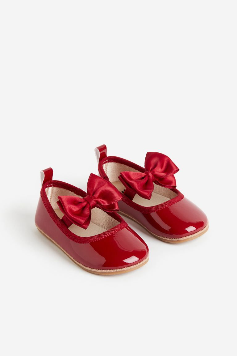 Appliquéd Ballet Flats - Red - Kids | H&M US | H&M (US + CA)
