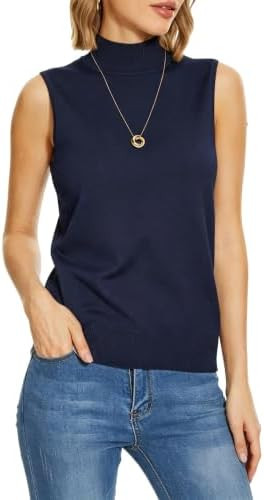 INKOFF Sleeveless Turtleneck Tops Women Mock Neck Sweaters | Amazon (US)