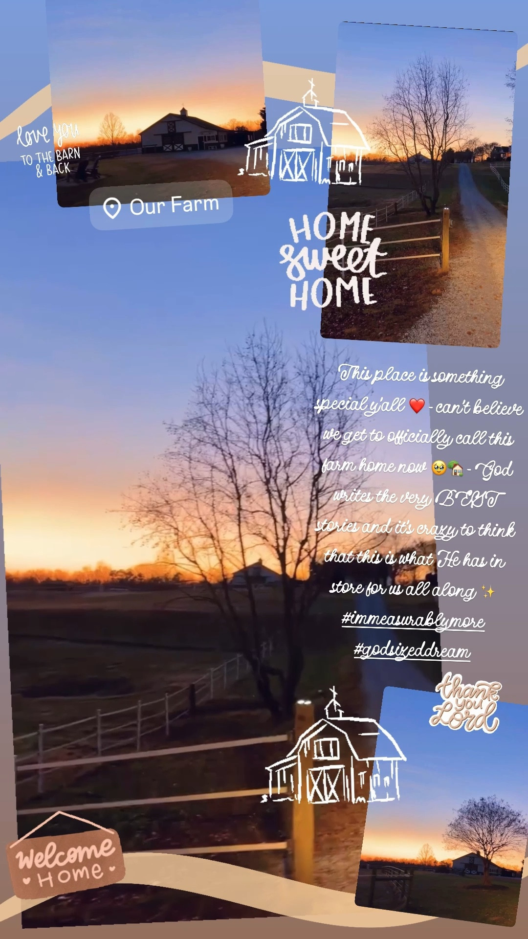 This place is something special y’all ❤️ - can’t believe we get to officially call this farm home now 🥹🏡 - God writes the very BEST stories and it’s crazy to think that this is what He has in store for us all along ✨ #immeasurablymore #godsizeddream 