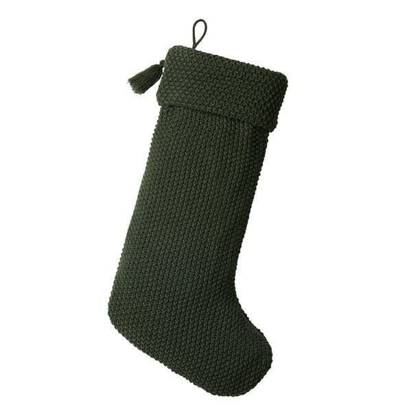 My Texas House Sophia Green Acrylic Cable Knit Christmas Stocking, 20" x 10" | Walmart (US)