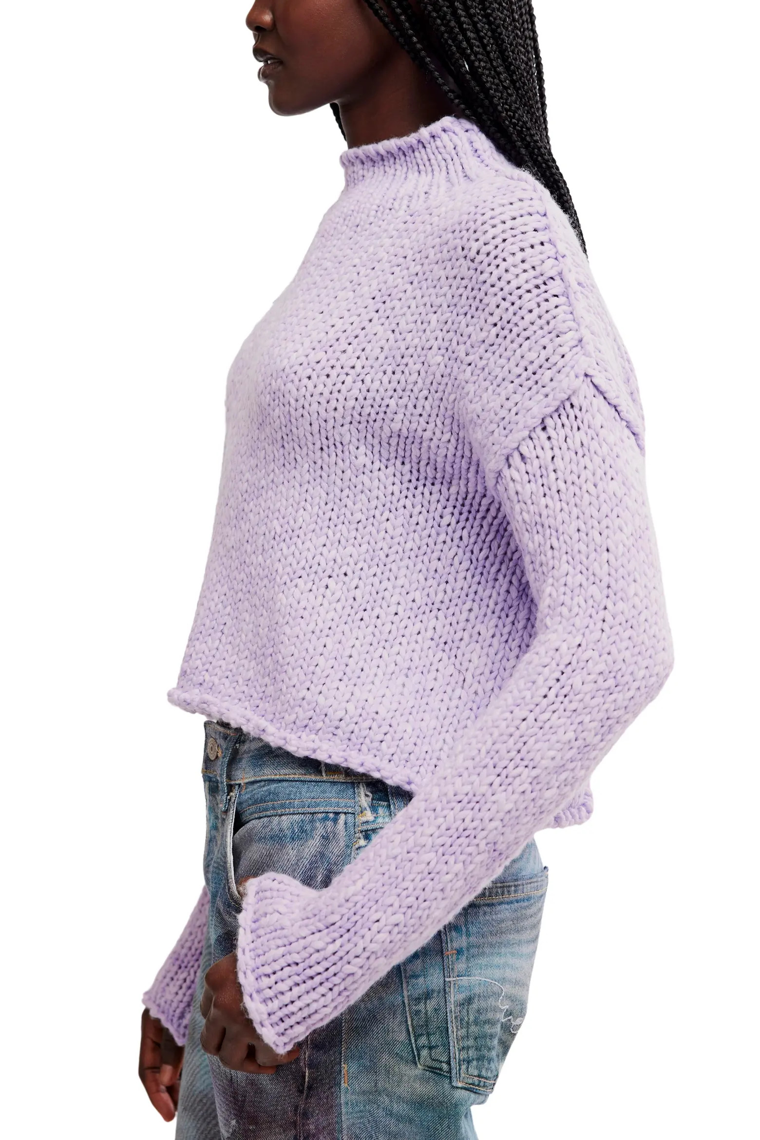 Free People Opal Roll Neck Crop Sweater (Women) | Nordstrom | Nordstrom