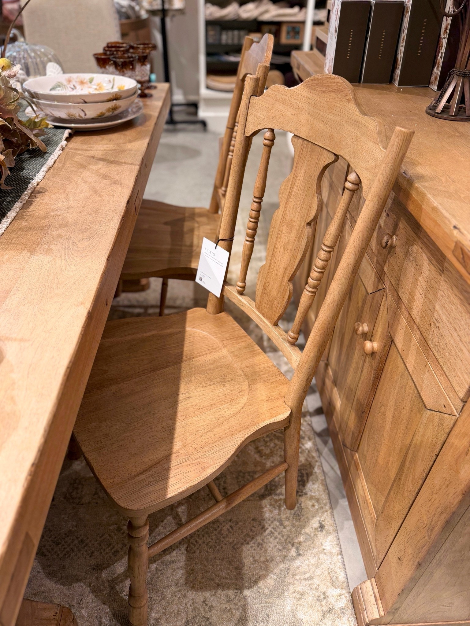 Charming farmhouse dining chair find from Pottery Barn! 🤎 The Rigato Dining Chair has such a beautiful vintage-inspired look with classic detailing and warm Tuscan wood tones. Perfect for adding that cozy, collected country-house feel to a dining room! ✨ @Pottery Barn #diningchair #chair #farmhouse

#LTKHome #LTKSaleAlert