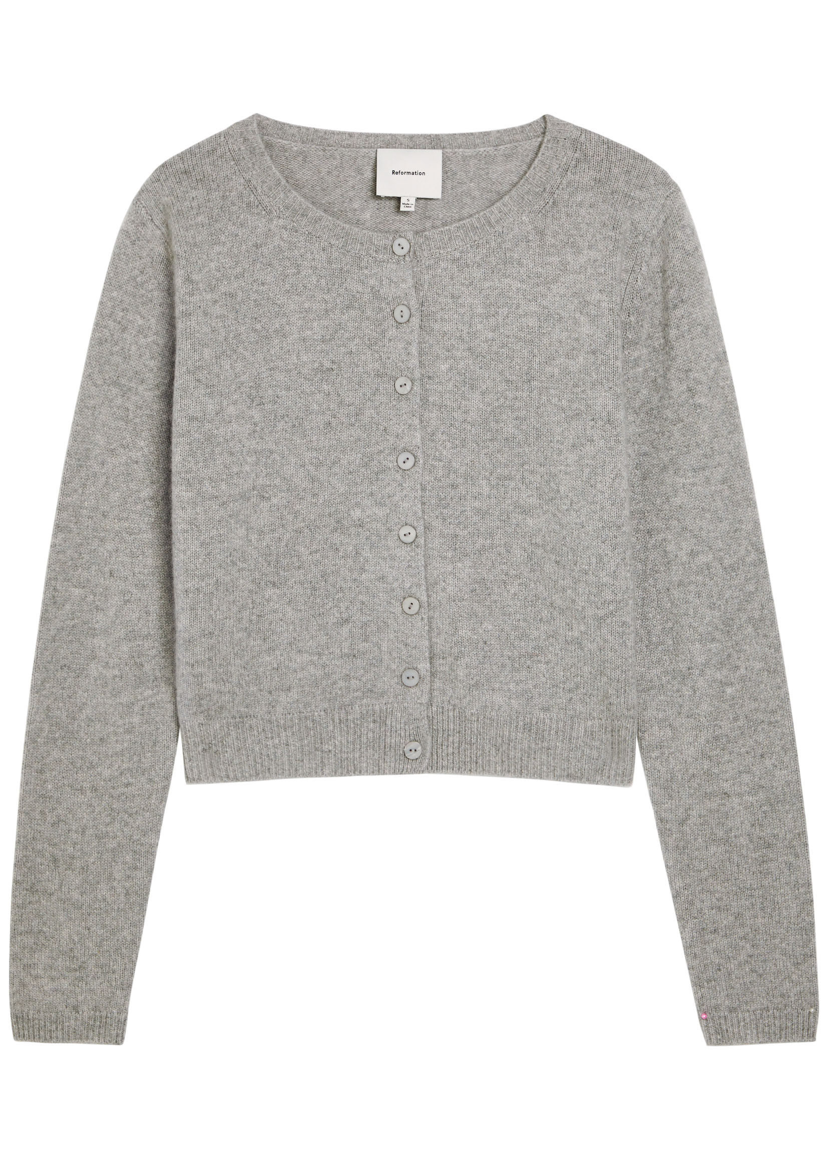 CD Clara Cashmere Crew Cardi_66104_GREY | Harvey Nichols
