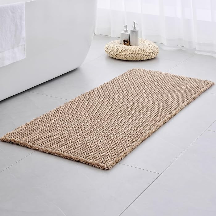 Waffle Bath Mat, Non Slip Absorbent Bathroom Runner Rug, Washable Quick Dry Ultra Soft Long Bathr... | Amazon (US)