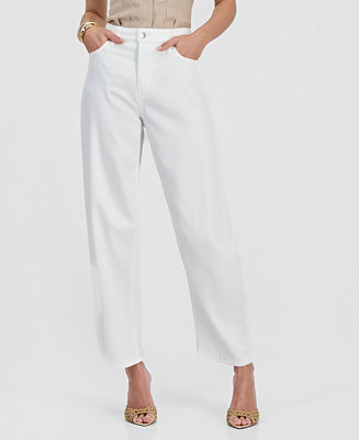 Women's Mid-Rise Barrel-Leg Ankle Jeans | Macy's