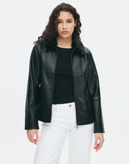 Faux Leather Fur Collar Jacket | Glassons (Australia)