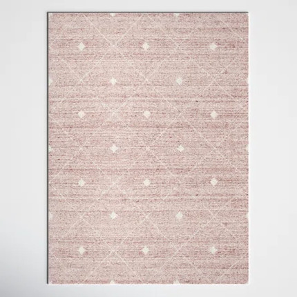 Rainie Geometric Hand-Loomed Wool Rose Area Rug | Joss & Main
