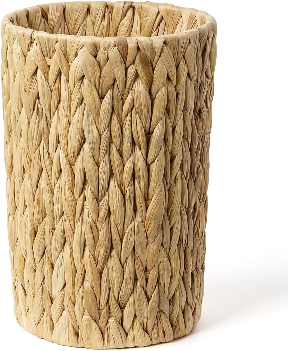UBBCARE Wicker Trash Can, Small Waste Basket for Bathroom Office Bedroom, Water Hyacinth Trash Bi... | Amazon (US)