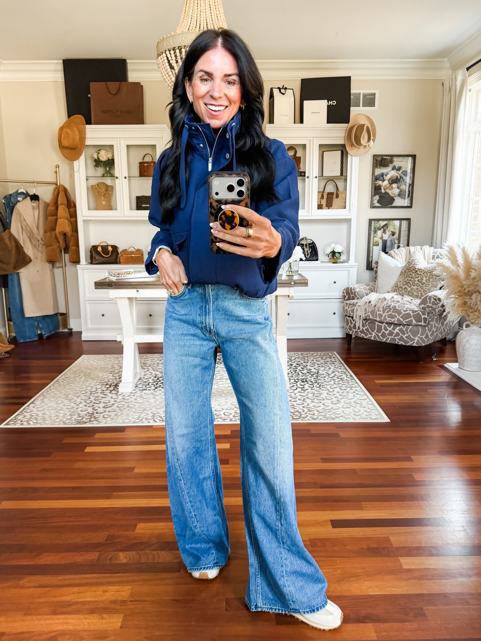 Wearing medium jacket and 25 denim 

#LTKootd #LTKSaleAlert