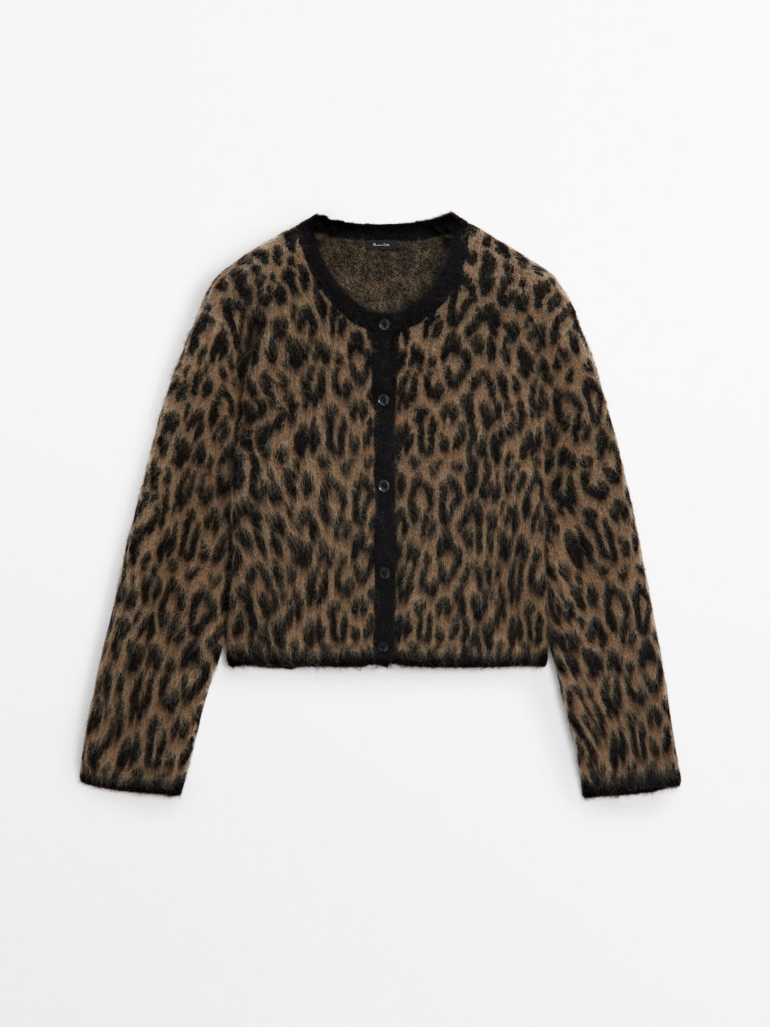 Cardigan mit Animalprint und Wollanteil | Massimo Dutti DE
