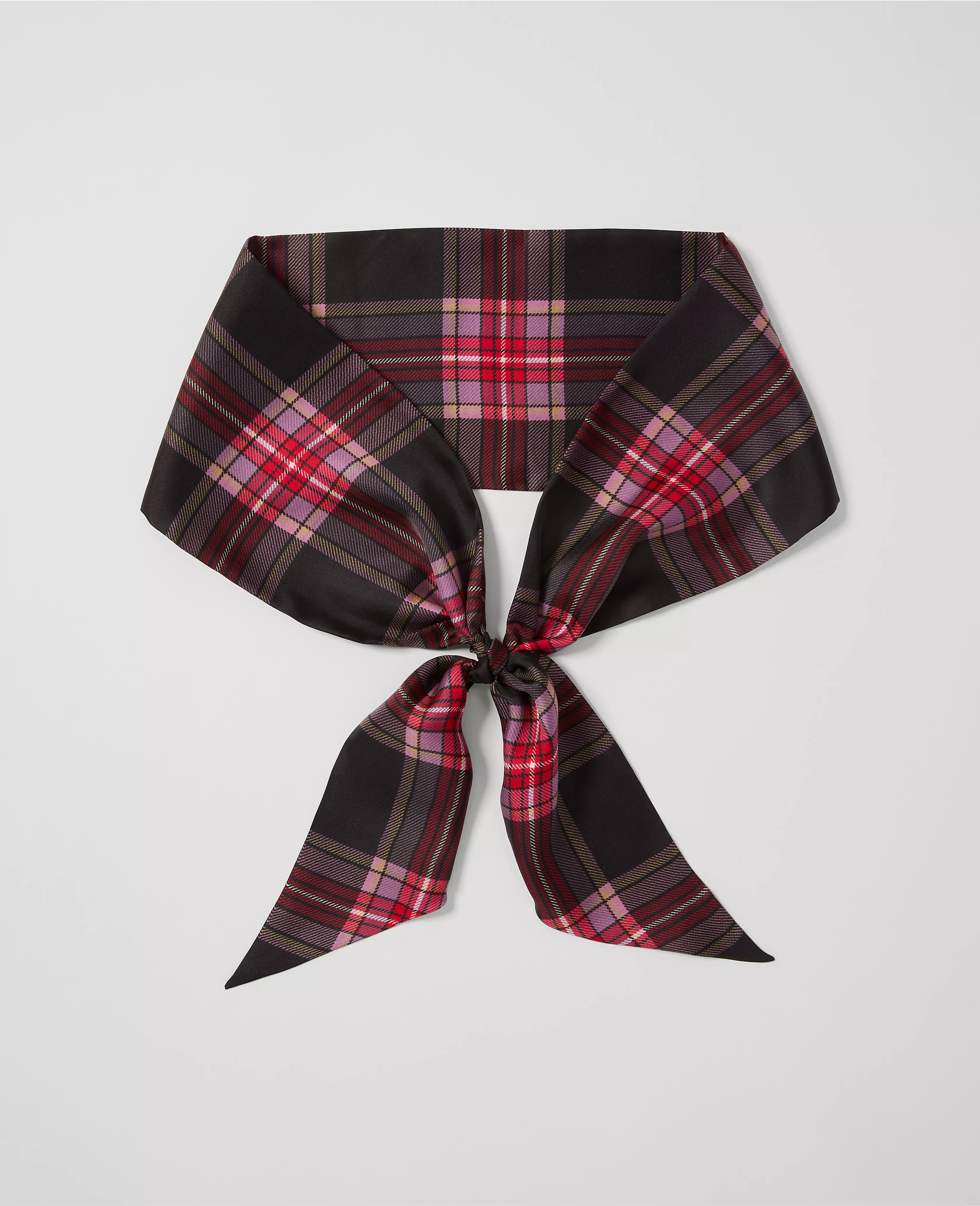 Plaid Skinny Silk Scarf | Ann Taylor (US)