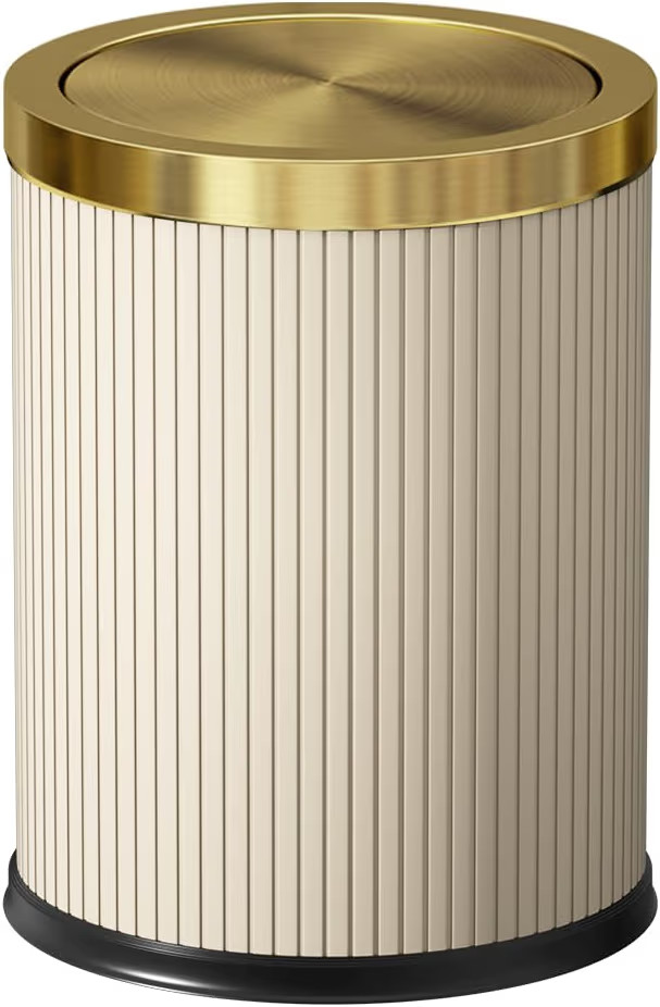 Amazon.com: LEASYLIFE 15L/4Gal White Gold Bathroom Trash Can,Bathroom Garbage can with lid，Smal... | Amazon (US)