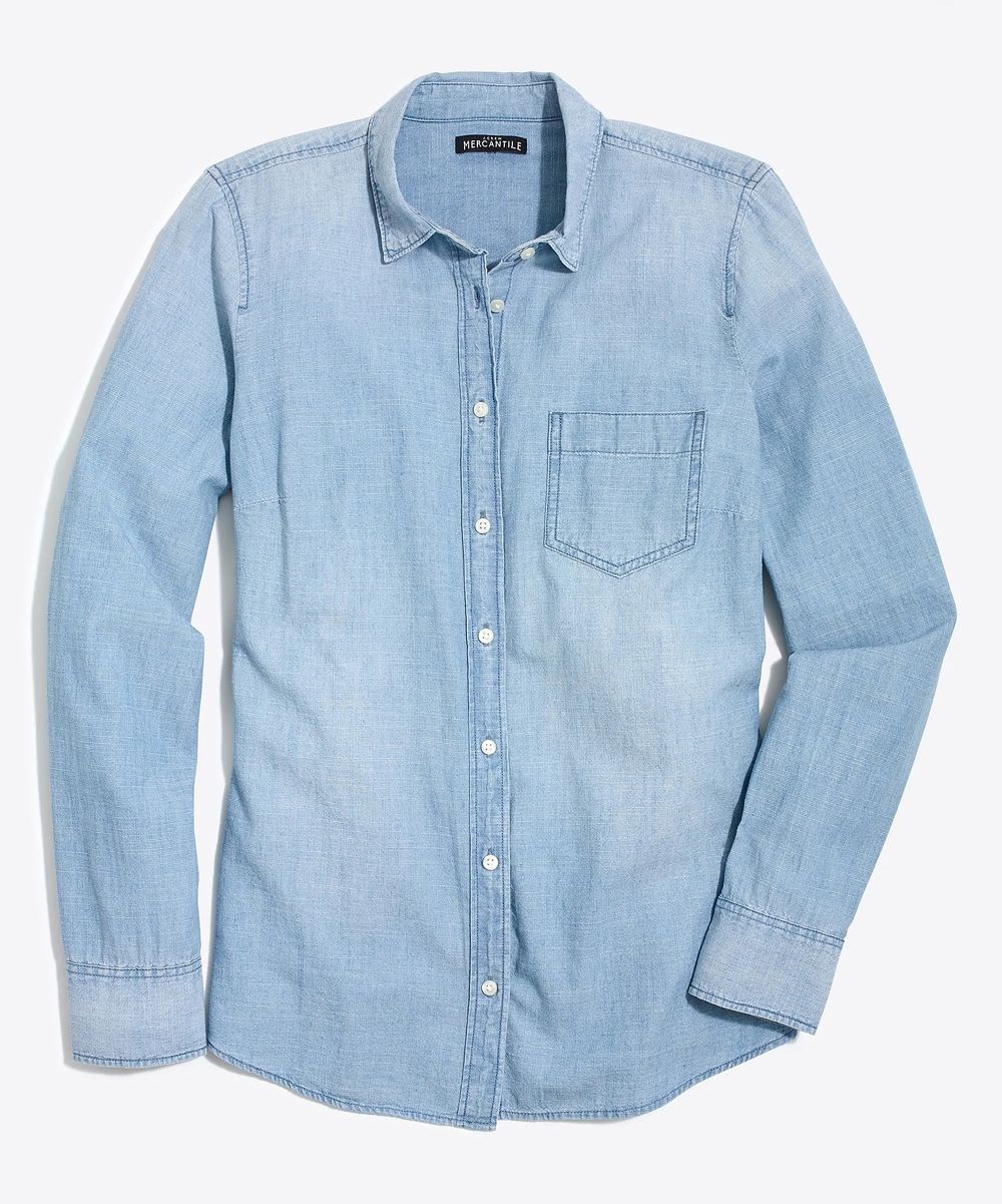 J.Crew Women's Button Down Shirts LOVERS - Lovers Lane Wash Chambray Button-Up - Women | Zulily