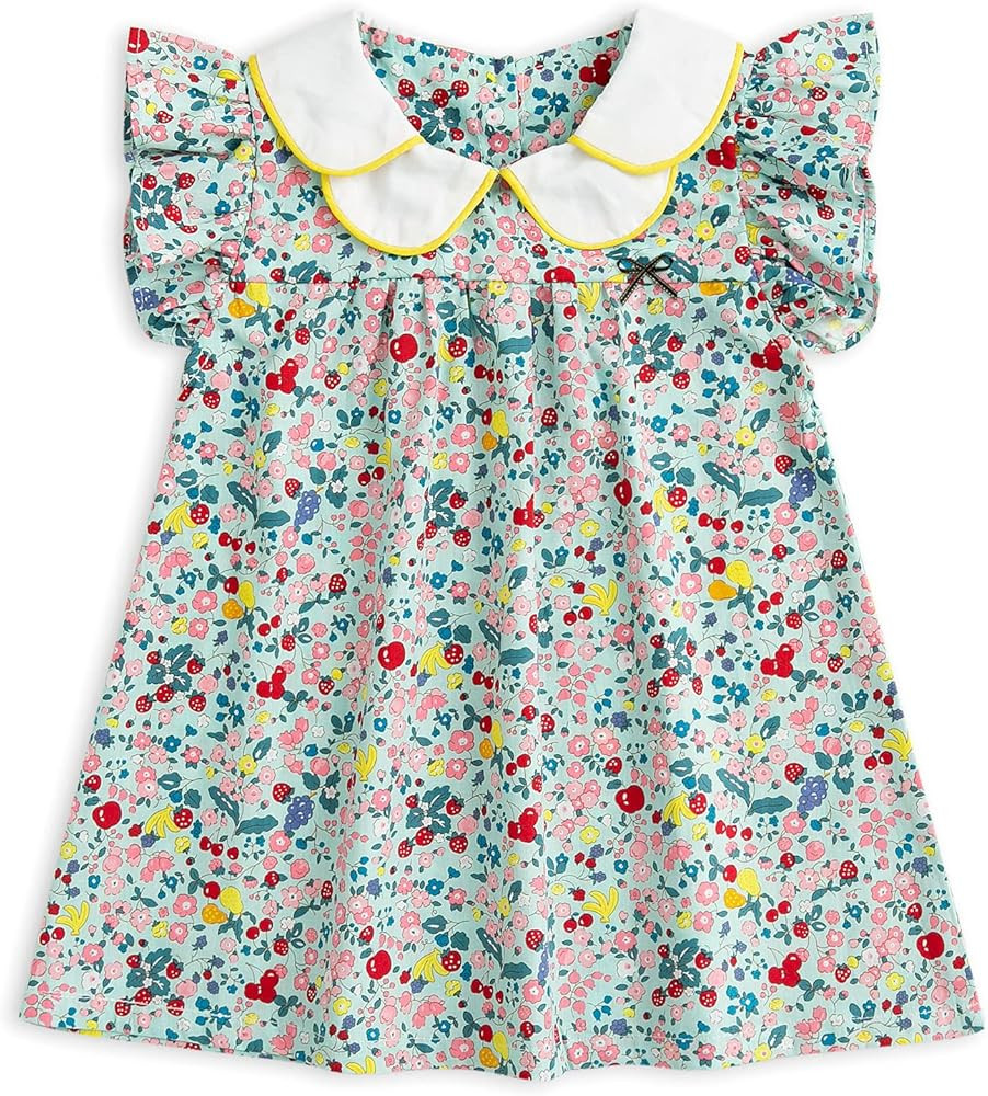 Simplee kids Baby Girl Smocked Dress Summer Casual Short Sleeve Dresses Floral Print Sundress Pri... | Amazon (US)