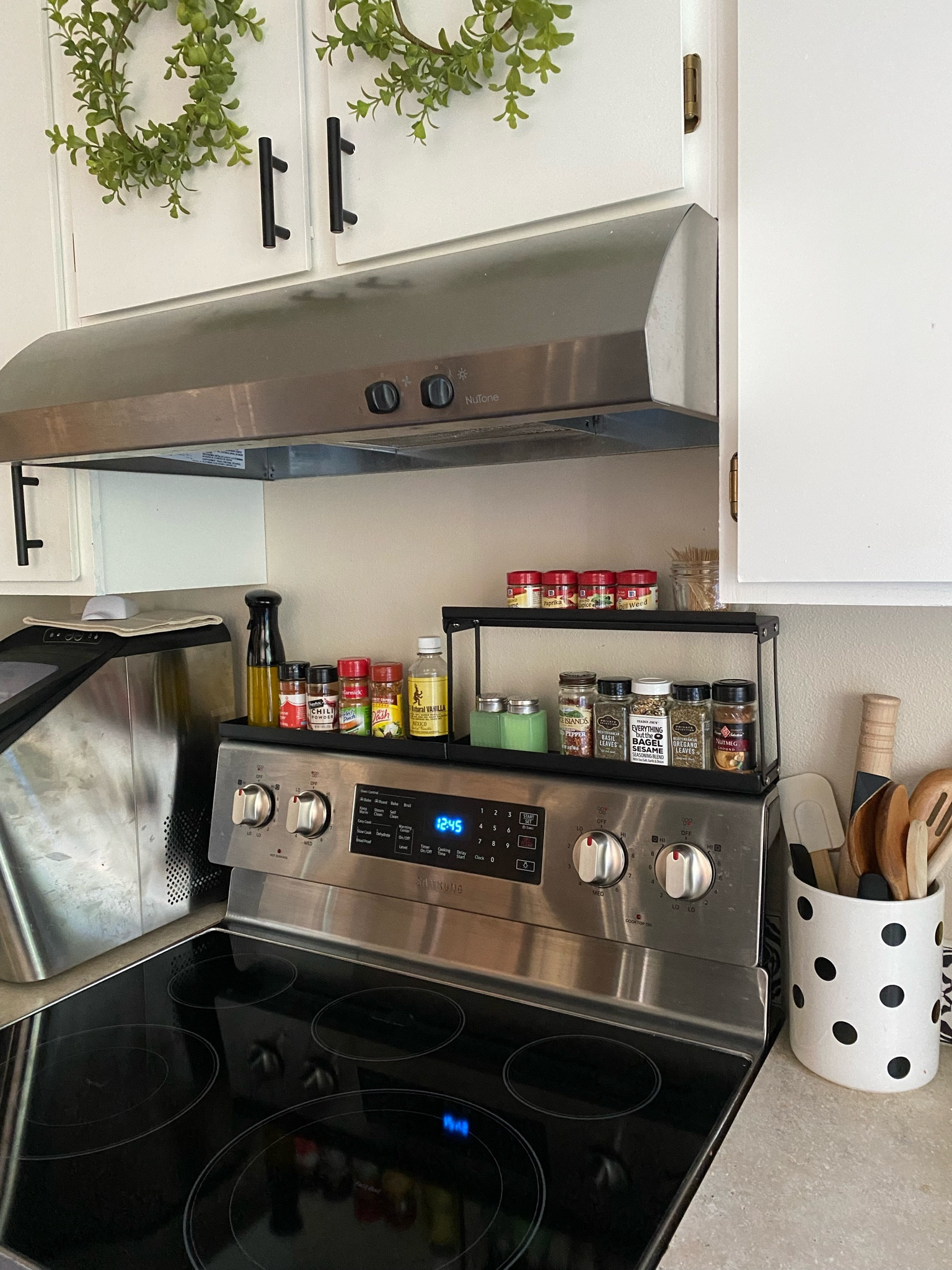 This over the stove shelf is genius! We have a small kitchen and this helps to increase utility! Very easy to assemble and very sturdy too

#LTKhome #LTKunder100